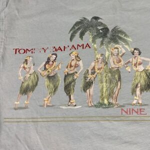 Tommy Bahama Shirt Mens XL Blue Nine Ladies Dancing Hula Graphic Tee Christmas